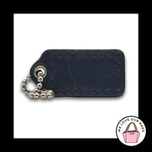 Load image into Gallery viewer, COACH HANG TAG Bag Charm Keychain Fob Blue Patent Leather Nickel 1.5" Small