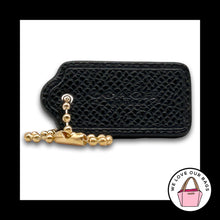Load image into Gallery viewer, COACH HANG TAG Bag Charm Keychain Fob New York Black Crossgrain Leather 1.5"
