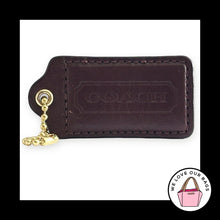 Load image into Gallery viewer, COACH HANG TAG 3" Mahogany Brown Leather Bag Charm Keychain Fob Brass X-Large