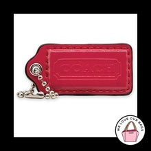 Load image into Gallery viewer, COACH HANG TAG 2" Pink Patent Leather Bag Charm Keychain Fob Nickel Medium