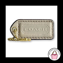 Load image into Gallery viewer, COACH Y2K VINTAGE Hang Tag 2" Bone Beige Leather Bag Charm Keychain Fob Brass