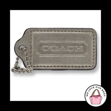Load image into Gallery viewer, COACH HANG TAG 3" Bag Charm Keychain Fob Light Gold Leather Nickel XL