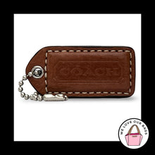 Load image into Gallery viewer, COACH Y2K VINTAGE Hang Tag 2" Cognac Brown Leather Nickel Bag Charm Keychain Fob