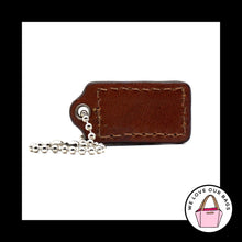Load image into Gallery viewer, 1.5" Small COACH White & Whiskey Brown Leather Fob Bag Charm Keychain Hang Tag