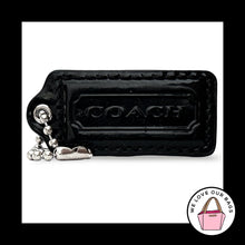 Load image into Gallery viewer, COACH HANG TAG 2.25" Black Patent Leather Nickel Large Bag Charm Keychain Fob