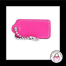 Load image into Gallery viewer, 2.5" Large COACH Saddle Brown Pink Leather Key Fob Bag Charm Keychain Hang Tag