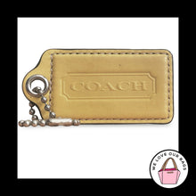 Load image into Gallery viewer, COACH HANG TAG 3" Yellow Smooth Leather Bag Charm Keychain Fob Nickel X-Large