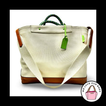 Load image into Gallery viewer, NWT New $448 COACH BLEECKER BEACH TOTE Huge Travel Bag Canvas Leather 70897