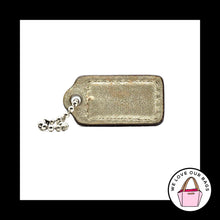 Load image into Gallery viewer, 1.5" Small COACH White & Gold Leather Nickel Key Fob Bag Charm Keychain Hang Tag