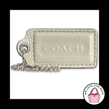 Load image into Gallery viewer, COACH HANG TAG 2.5" Bag Charm Keychain Fob New York Chalk White Patent Leather