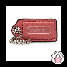 Load image into Gallery viewer, Rare COACH HANG TAG 1.5" Pink Silver Leather Bag Charm Keychain Fob Nickel Small