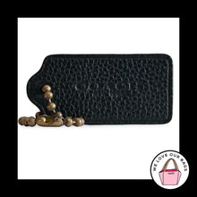 Load image into Gallery viewer, COACH HANG TAG 2.5" Black Pebbled Leather Bag Charm Fob New York Antique Brass