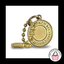 Load image into Gallery viewer, Y2K COACH 65th Anniversary HangTag Medallion Disc Gold Brass Metal Bag Charm Fob