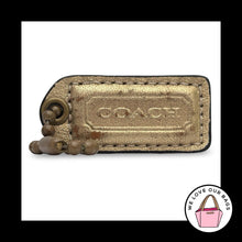 Load image into Gallery viewer, COACH Y2K VINTAGE Hang Tag 2" Gold Metallic Leather Antique Brass Bag Charm Fob