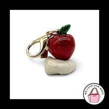 Load image into Gallery viewer, Rare NEW COACH APPLE Glitter Resin Dinky Bag Charm Bracelet Zipper Hang Tag Fob