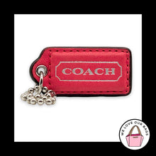 Load image into Gallery viewer, Rare COACH HANG TAG 2" Pink Bag Charm Keychain Fob Leather Nickel Medium