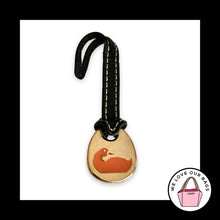 Load image into Gallery viewer, VINTAGE Y2K DOONEY & BOURKE Bag Charm Hang Tag Orange Duck Black Leather Fob