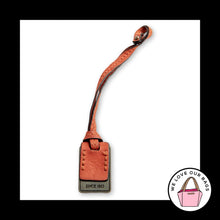 Load image into Gallery viewer, FRYE Gold Brass Metal Rust Brown Leather Strap Bag Charm Hang Tag Keychain Fob