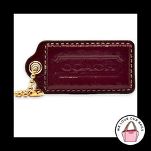 Load image into Gallery viewer, COACH HANGTAG 2.5" Burgundy Dark Red Patent Leather Bag Charm Keychain Fob Large