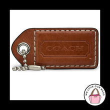 Load image into Gallery viewer, XL COACH Y2K VINTAGE HangTag 3" British Tan Brown Leather Bag Charm Keychain Fob