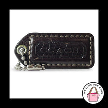 Load image into Gallery viewer, COACH Y2K VINTAGE Hang Tag 2" Dark Brown Leather Nickel Bag Charm Keychain Fob
