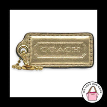Load image into Gallery viewer, COACH HANG TAG 2.25" Gold Metallic Leather Bag Charm Keychain Fob Brass Large