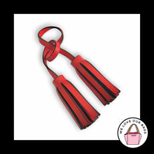 Load image into Gallery viewer, COACH LEGACY Red Leather Double Tassel Strap Bag Charm Hang Tag Keychain Fob