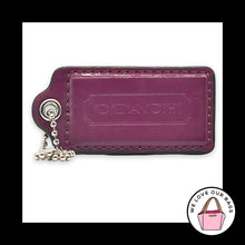 Load image into Gallery viewer, COACH HANG TAG 2.5" Purple Patent Leather Bag Charm Keychain Fob Nickel Large