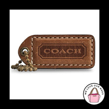 Load image into Gallery viewer, COACH 65TH ANNIVERSARY HangTag 2" Brown Leather Bag Charm Keychain Antique Brass