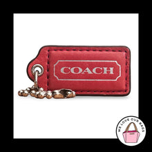 Load image into Gallery viewer, Rare COACH HANG TAG 2" Pink Bag Charm Keychain Fob Leather Nickel Medium