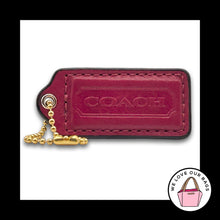 Load image into Gallery viewer, COACH HANG TAG Bag Charm Keychain Fob Red Smooth Leather Brass 2.25" Large