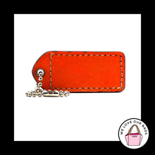 Load image into Gallery viewer, 2" Medium COACH White & Orange Leather Nickel Fob Bag Charm Keychain Hang Tag