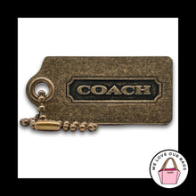 Load image into Gallery viewer, Rare COACH Hang Tag Antique Gold Brass Metal Bag Charm Keychain Fob 2.5" Large