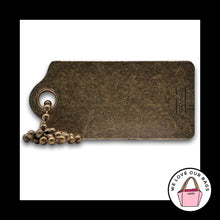 Load image into Gallery viewer, Rare COACH Hang Tag Antique Gold Brass Metal Bag Charm Keychain Fob 2.5" Large