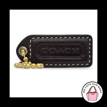 Load image into Gallery viewer, COACH Y2K VINTAGE Hang Tag 2" Mahogany Brown Leather Brass Bag Charm Keychain