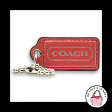 Load image into Gallery viewer, Rare COACH HANG TAG 2" Bag Charm Keychain Fob Pink Smooth Leather Nickel Medium