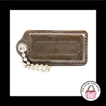 Load image into Gallery viewer, 2.5" Large COACH Green Gray PATENT LEATHER Fob Bag Charm Keychain Hang Tag
