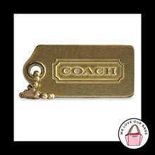 Load image into Gallery viewer, VINTAGE Y2K COACH 1.75" Brushed Gold Brass Metal Fob Bag Charm Keychain Hang Tag