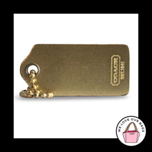 Load image into Gallery viewer, VINTAGE Y2K COACH 1.75" Brushed Gold Brass Metal Fob Bag Charm Keychain Hang Tag