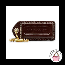 Load image into Gallery viewer, COACH Y2K VINTAGE Hang Tag 2" Brown Polished Leather Bag Charm Keychain Fob