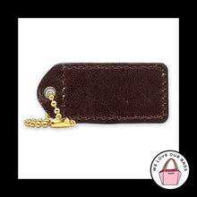 Load image into Gallery viewer, COACH Y2K VINTAGE Hang Tag 2" Brown Polished Leather Bag Charm Keychain Fob