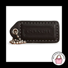 Load image into Gallery viewer, COACH Y2K VINTAGE Hang Tag 2" Black Leather Bag Charm Keychain Fob Nickel Medium
