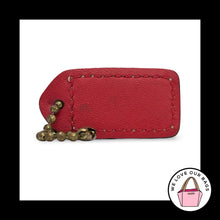 Load image into Gallery viewer, COACH Y2K VINTAGE Hang Tag 1.5" Saddle Brown & Red Leather Bag Charm Keychain
