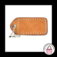 Load image into Gallery viewer, 2" Med Y2K VINTAGE COACH White & Saddle Leather Fob Bag Charm Keychain Hang Tag
