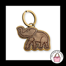 Load image into Gallery viewer, VINTAGE BOTKIER ELEPHANT Gold Brass Metal Leather Bag Charm HangTag Keychain Fob