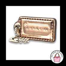 Load image into Gallery viewer, COACH POPPY HANG TAG 2" Bag Charm Keychain Fob Pink Mirrored Leather Small