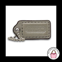Load image into Gallery viewer, COACH HANG TAG Bag Charm Keychain Fob Light Grey Grey Leather Nickel 1.5" Small