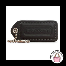 Load image into Gallery viewer, COACH Y2K VINTAGE Hang Tag 2" Black Leather Bag Charm Keychain Fob Nickel Medium