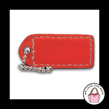 Load image into Gallery viewer, COACH Y2K VINTAGE Hang Tag Bag Charm Keychain Fob White & Orange Leather 2"