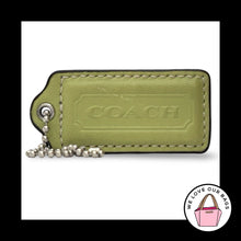 Load image into Gallery viewer, COACH HANG TAG 2.25" Green Smooth Leather Nickel Large Bag Charm Keychain Fob